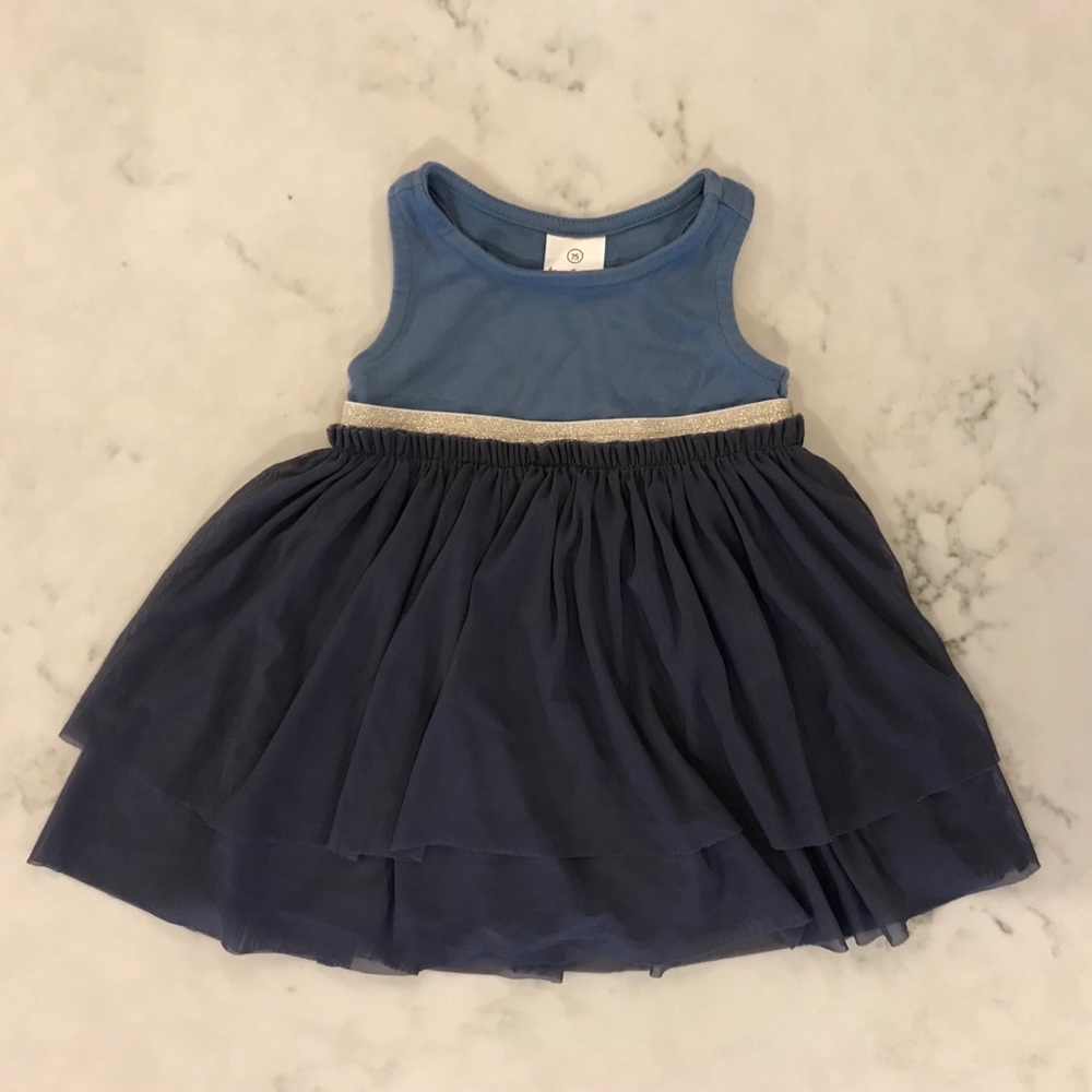 Hanna Andersson Blue Tulle Dress 75cm 12-18m